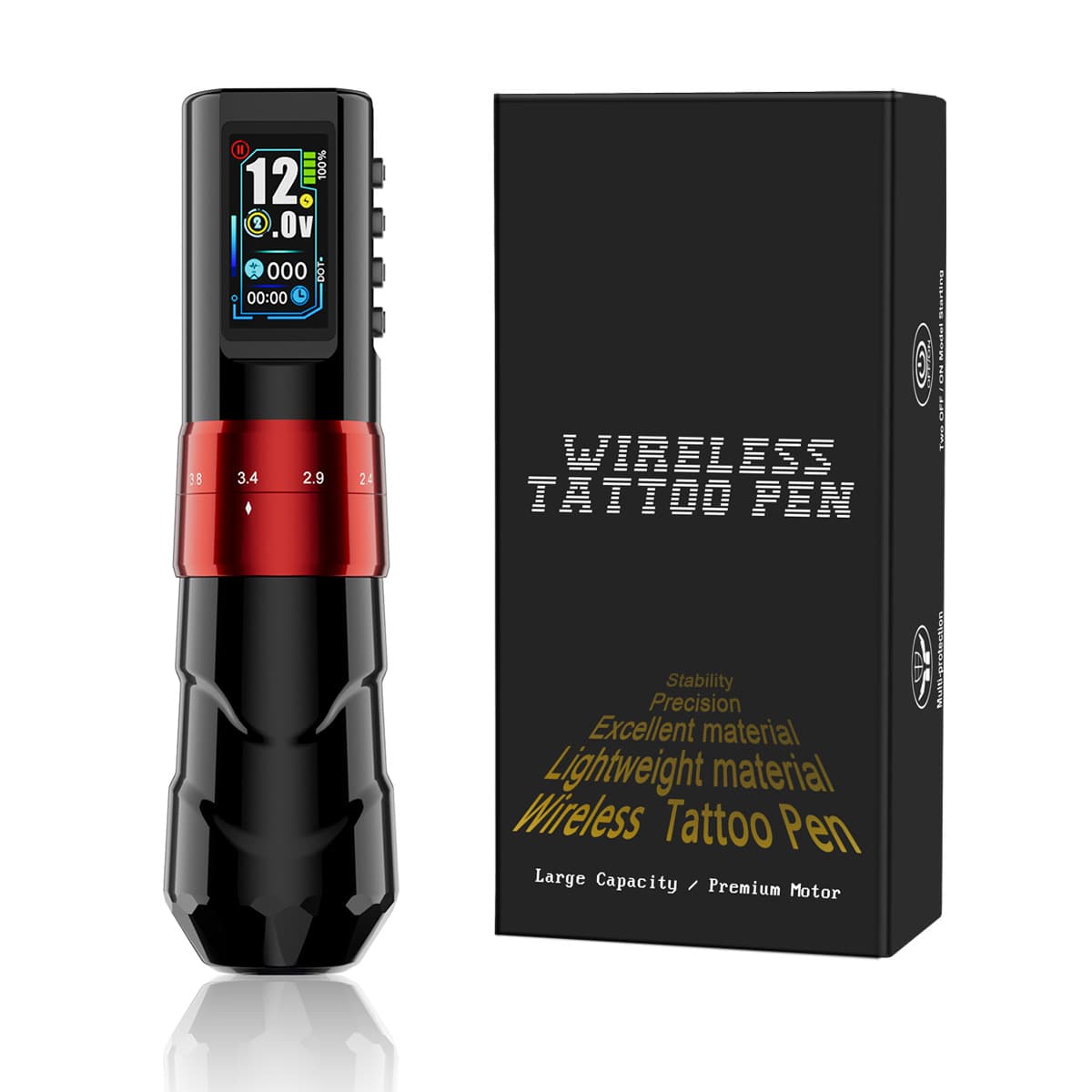 Tuffking Adjustable Stroke Wireless Tattoo Machine Hollow Cup Motor Tattoo Battery Pen Tattoo Machine Tattoo Equipment