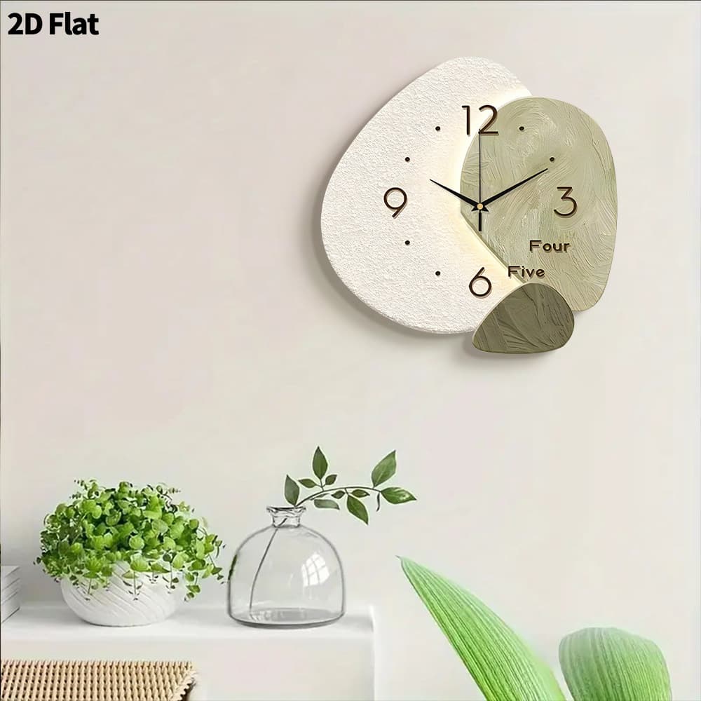 Cross-border hot-selling wabi-sabi style abstract art wall clock high-end silent clock living room dining room wall decoration clock
