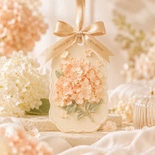Hydrangea Plaster Aroma Diffuser Hanging Ornament for Car, Wardrobe, Bedroom, Home Flameless Scent Diffuser Gift, Customizable, Factory Wholesale