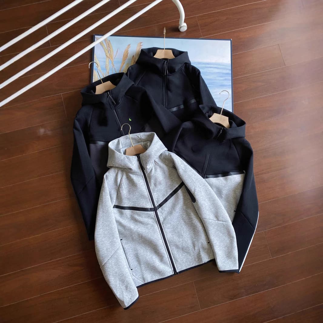 25 Spring Autumn Casual Sports Bonded Tech Fleece Tech Zipper Suit Jacket and Sweatpants 950+960
