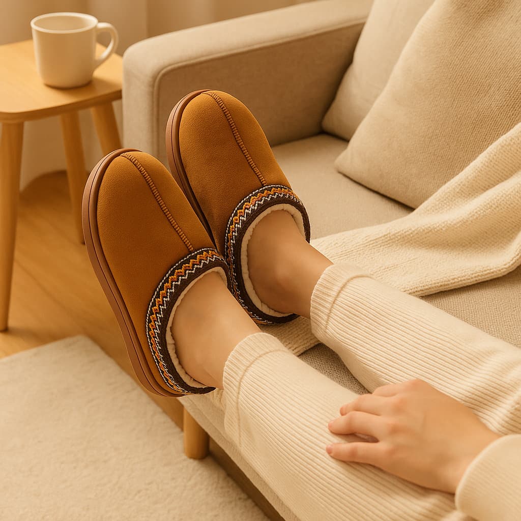 Cross-border Wrap Plush Slippers for Women Autumn Winter Ethnic Style Cotton Slippers Home Couple Warm Thick Sole Cotton Slippers for Men