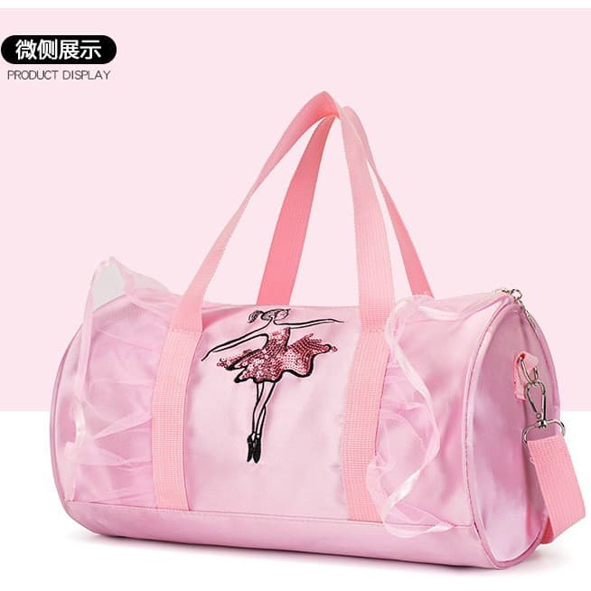 New Dance Bag Women's Double/Single Shoulder Crossbody Bag Children's Dance Props Accessories Mesh Embroidery Wholesale
