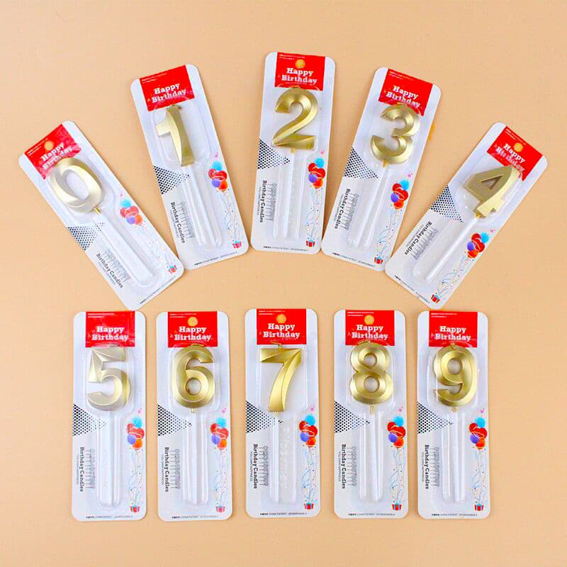 Wholesale Opera House Birthday Candle Golden Figures 0-9 Smokeless Birthday Cake Party Baking Dessert Candle Insert