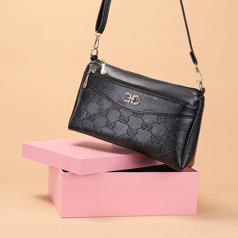 2021 Fall Vintage Women's Shoulder Bag Soft Leather Litchi Pattern Crossbody Bag Small Square Bag European American Style Retro Style