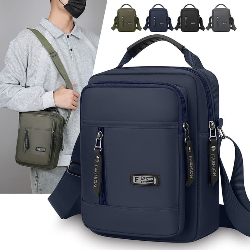 Large Capacity Multi-Layer Men's Shoulder Bag, Water-Resistant and Durable Handbag, Simple and Versatile Crossbody Bag, Urban Minimalist