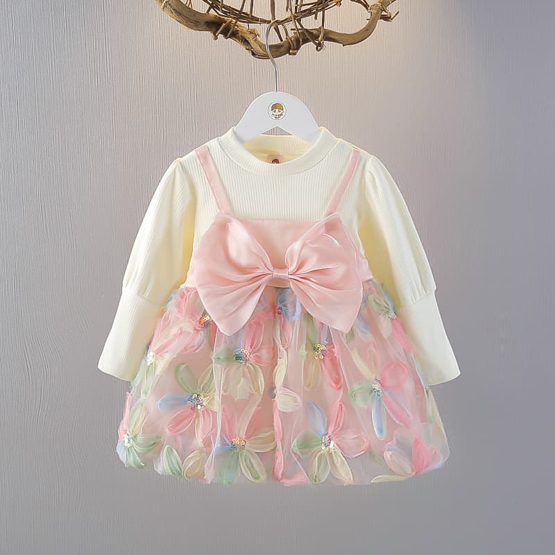 Girls Spring Dress 1-2-3 Years New Style Baby Toddler Faux Suspenders Skirt Little Girl Fashion Princess Dress