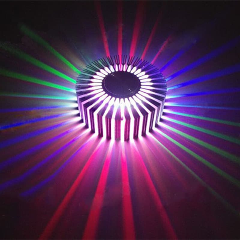 LED wall lamp bedroom bedside wall lamp 3W aluminum wall lamp high power LED chip RGB colorful sunflower wall lamp