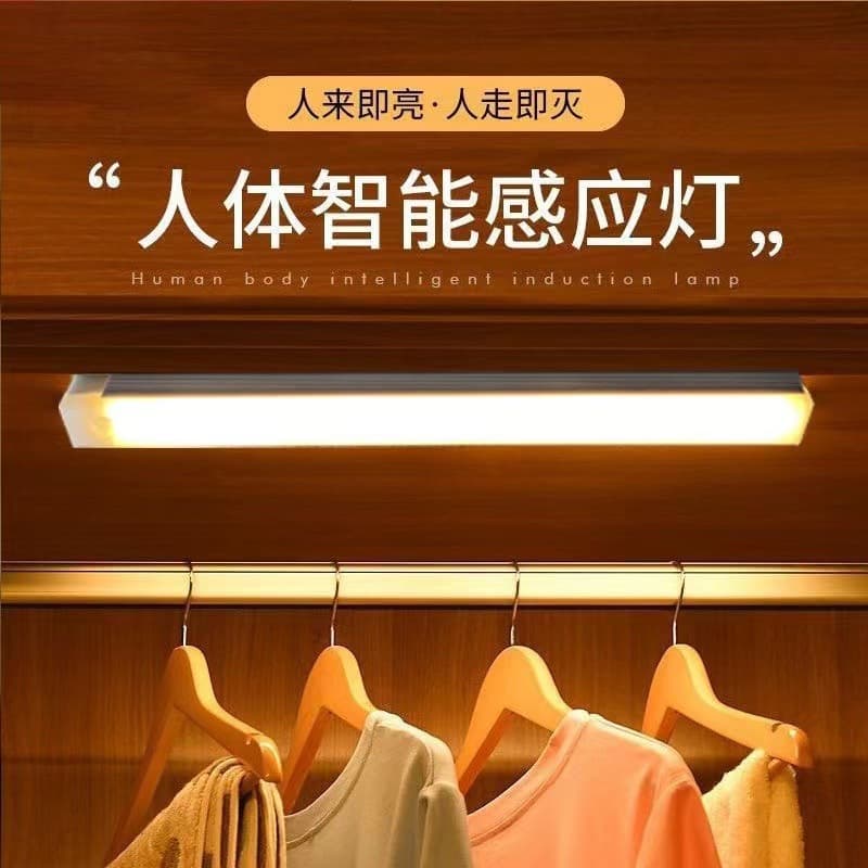 LED Human Sensor Light Student Dormitory Night Light Energy-Saving Rechargeable Wine Cabinet Wardrobe Light Strip Light Wholesale