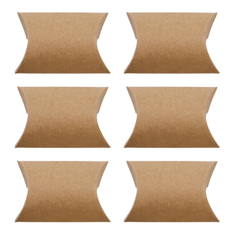 European-style Kraft Paper Pillow Candy Box Wedding Return Gift Favor Box Kraft Paper 2 Colors Pillow Box Packaging
