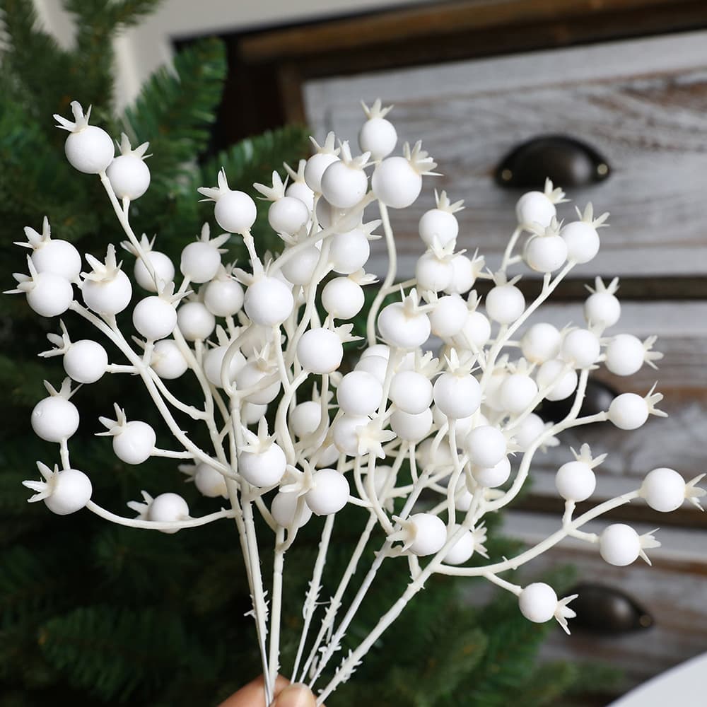 White berry floral cuttings simulated garland Christmas tree decoration DIY accessories Christmas decorations wholesale
