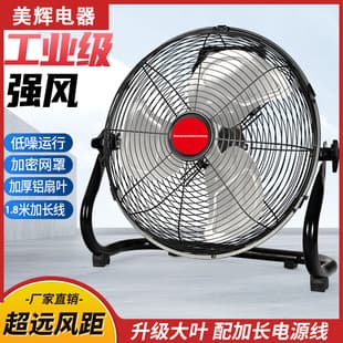 Floor Fan Industrial Fan 12-inch 220V Floor Fan Construction Site Fan Strong High-Power Fan