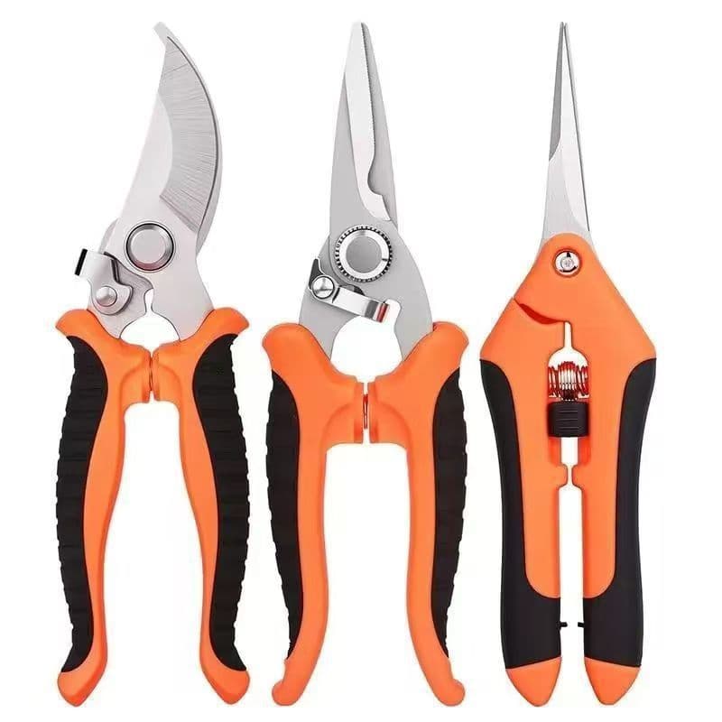 Combination Set Pruning Shears Garden Scissors Fruit Tree Branch Scissors Multi-Purpose Gardening Tool Household Stainless Steel