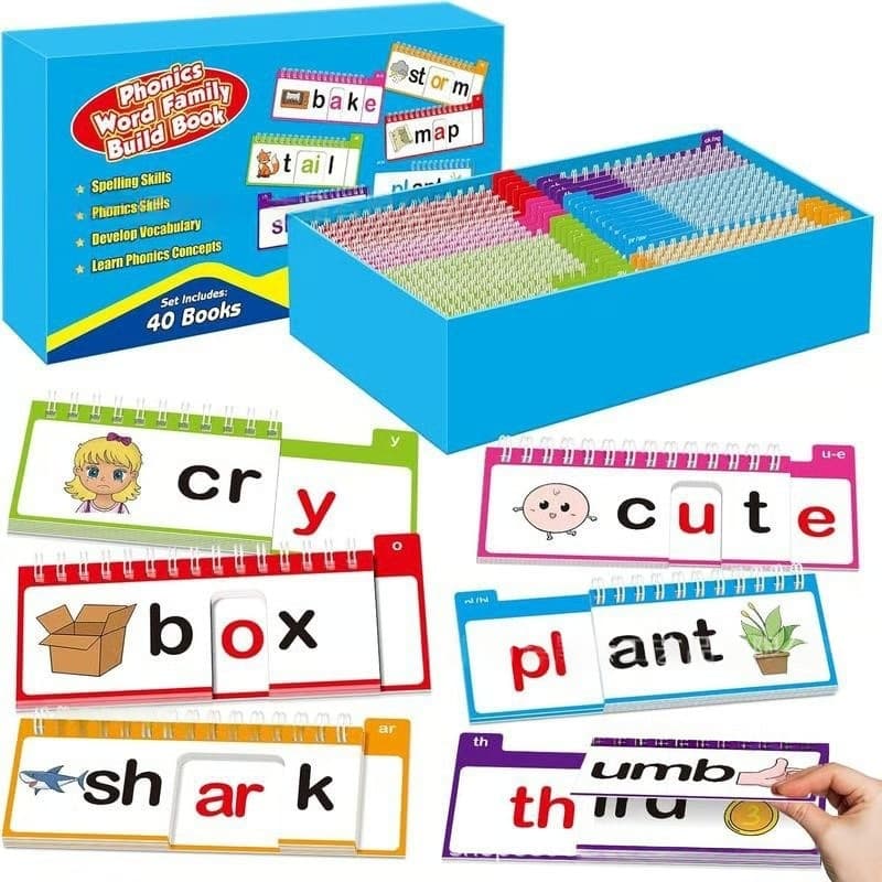 Cross-border new product 40 Phonics Word Family Flip Books 40 Phonics Word Family Flip Books