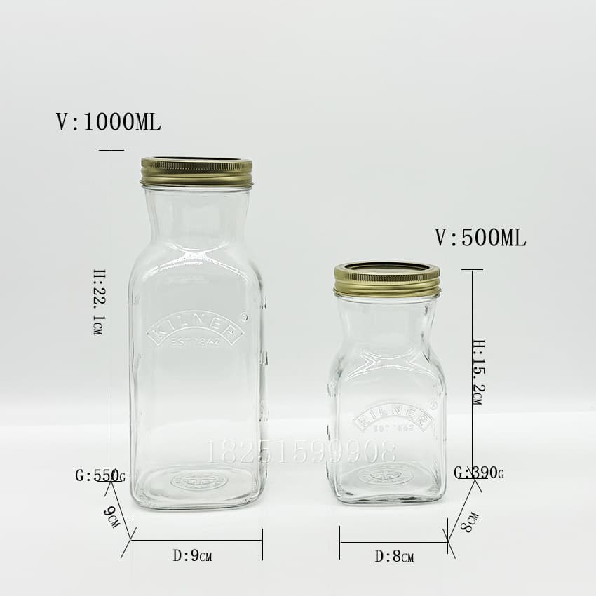 1000ml 500ml Glass Sealed Jar Milk Juice Empty Bottle Pickles Storage Jar Edinburgh UK