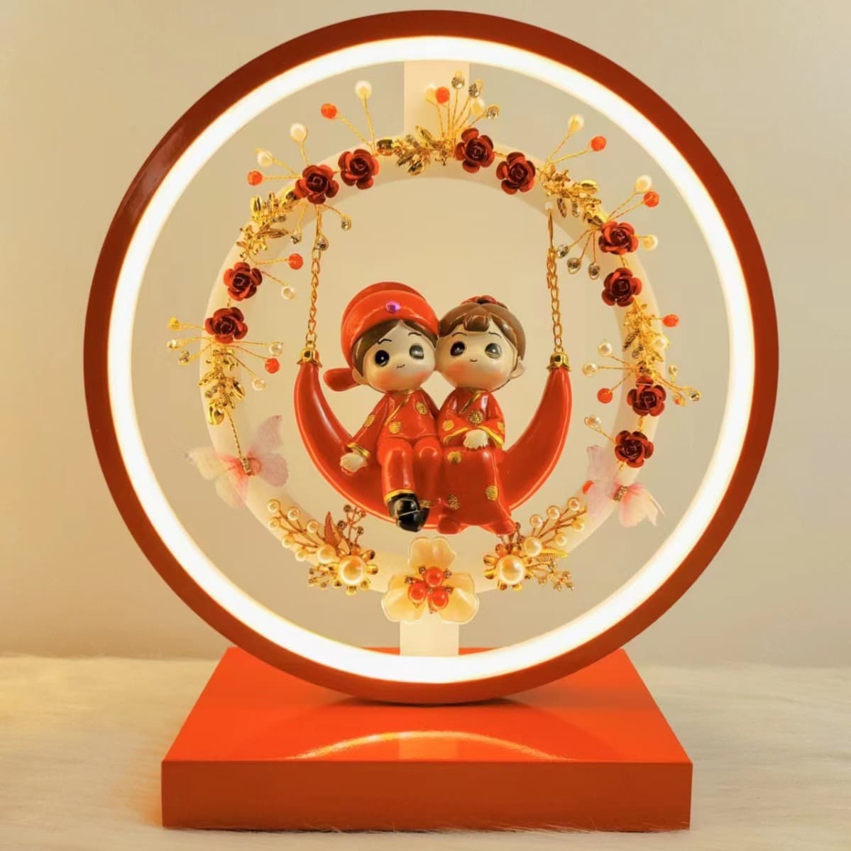 2026 new creative bedroom bedside lamp red wedding table lamp wedding lamp interior decoration ornaments wedding gift