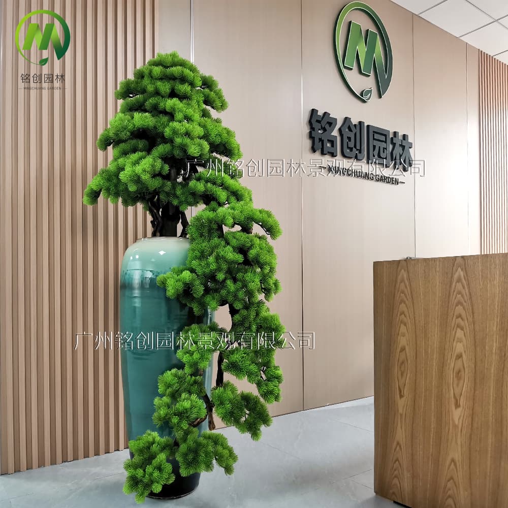 New Chinese style welcoming pine floor-to-ceiling ornaments, model room, hotel sales office, entrance hall, ceramic flowerpot decorations