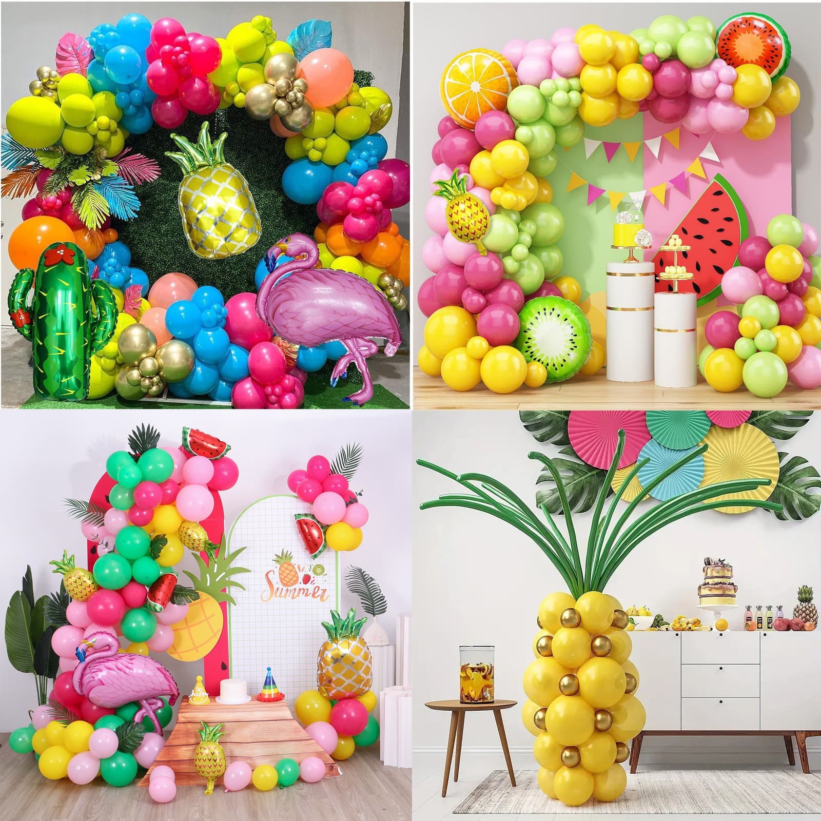 Best-selling Hawaiian Balloon Set Garland Summer Pool Party Pineapple Balloons Hawaiian Party Outdoor Decorations