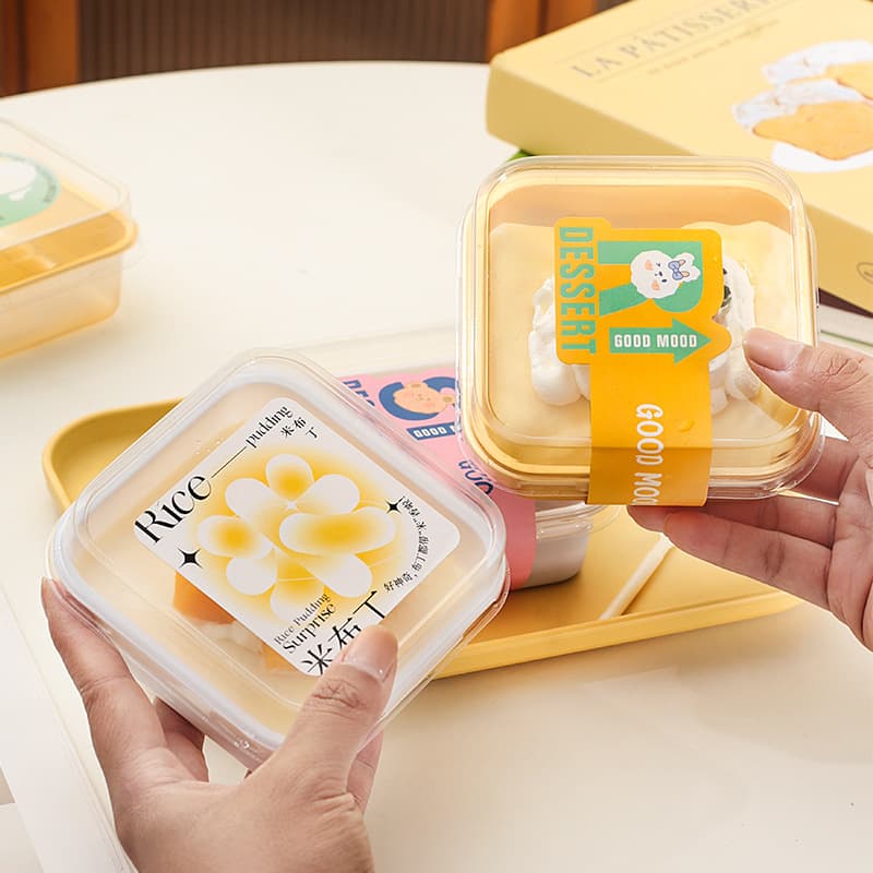 Trendy Coconut Milk Tofu Baking Packaging Rice Pudding Tender Pudding Tofu Frozen Box Portion Box Small Square Packaging Box