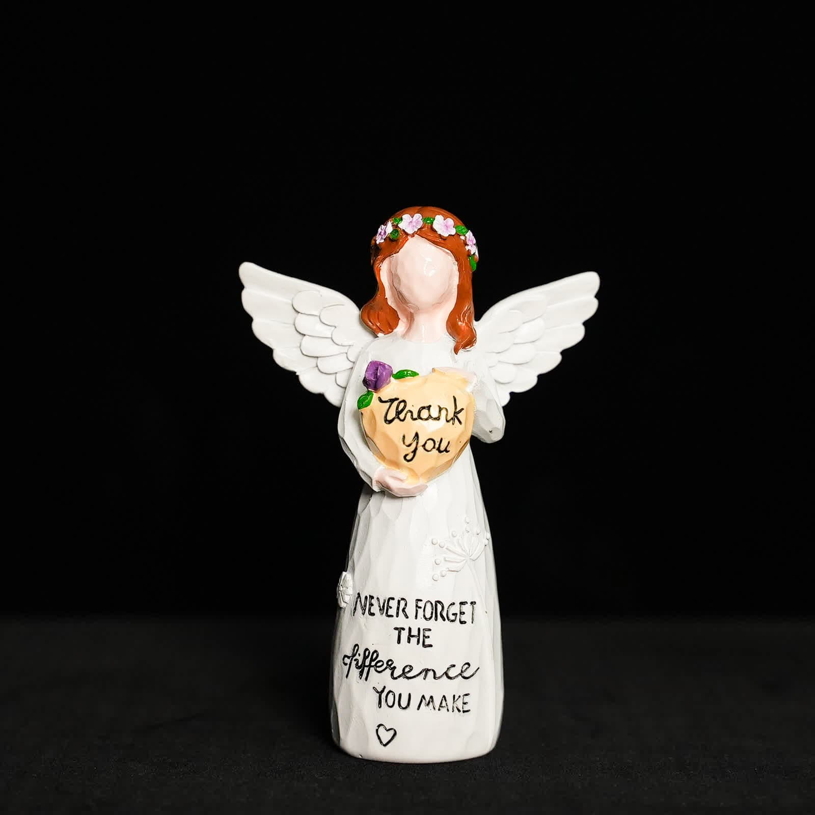 Resin Angel Figurine Cross-border Gratitude Angel Long Hair with Flower Decoration Gift Creative Mother's Day Thanksgiving Day Ornament