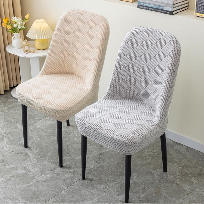 Elastic universal cover large curved chair cover seat dining chair cover household stool cover backrest integrated F^