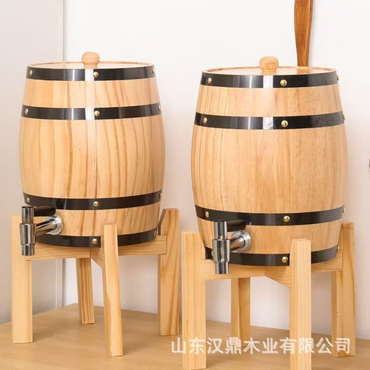 Oak barrel desktop vertical storage barrel household beer wine decorative wooden barrel wine making liquor solid wood barrel