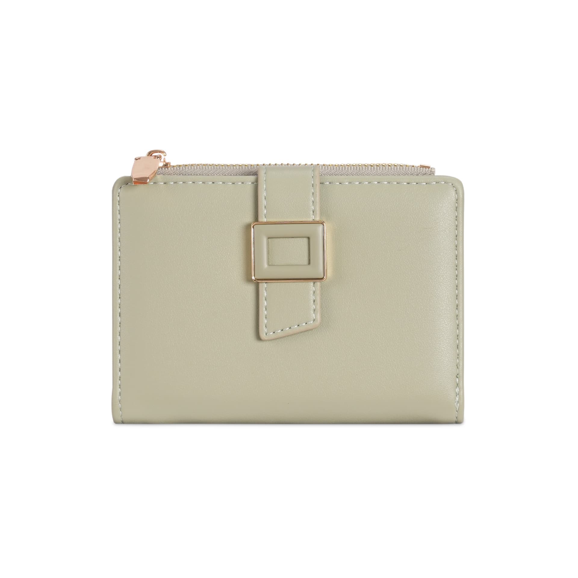 New Women's Short Wallet Simple Korean Style High-End Multi-Card Slot Bifold Wallet Zip Closure ID Card Holder