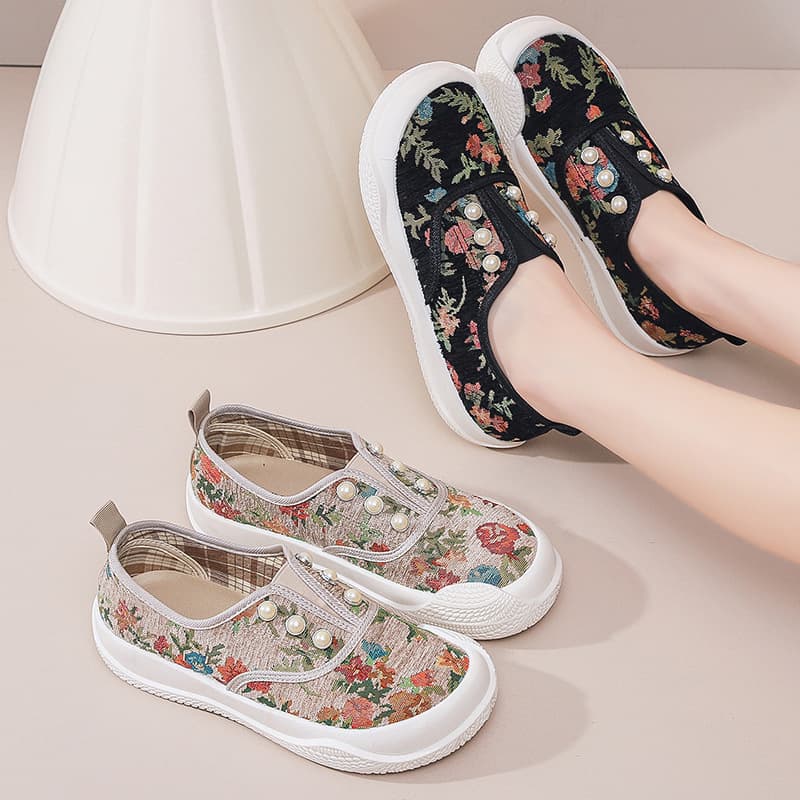 Cross-border New Women's Shoes Summer Old Beijing Cloth Shoes Women Fashion Casual Versatile Fisherman Mother Shoes Breathable Slip-on Shoes