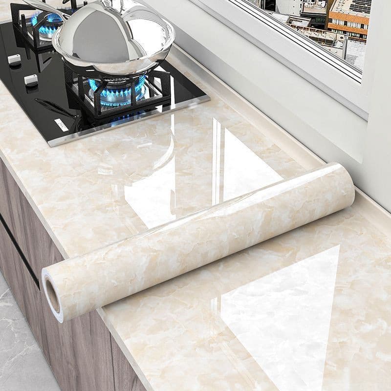 Thickened Kitchen Waterproof and Oil-Proof Sticker, High-Temperature Resistant Aluminum Foil Paper for Wall, Stove, Cabinet, Moisture-Proof, Dirt-Resistant Self-Adhesive Wallpaper