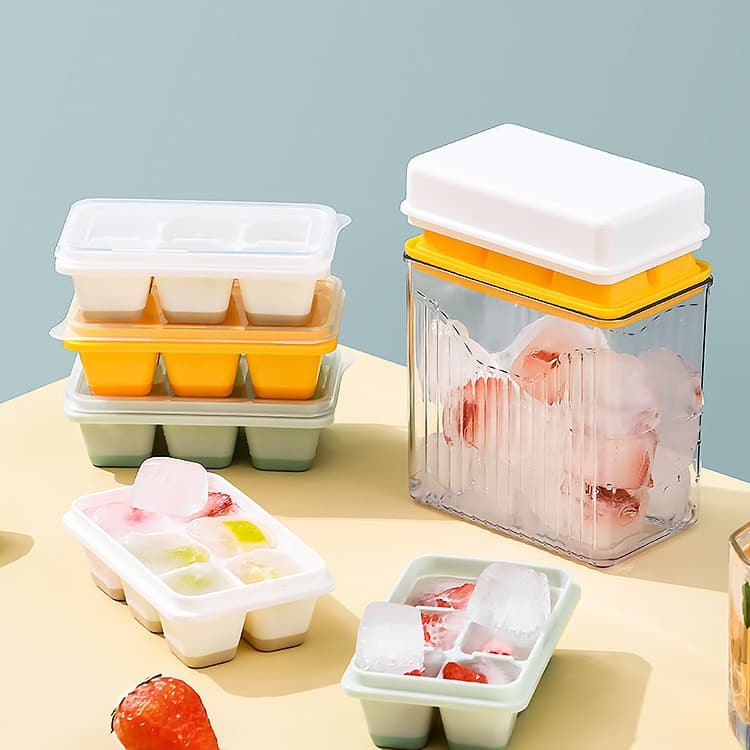 Summer Household Ice Cube Mold Refrigerator Homemade Ice Cube Box Food Grade Silicone Mini Ice Cube Mold