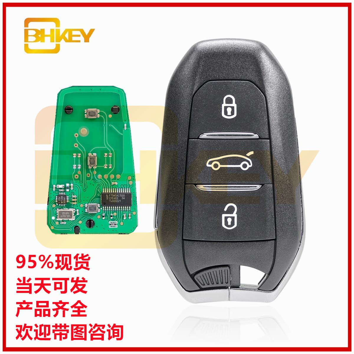 For Peugeot Citroen Car Key 433MHz FSK 46 Chip Full Smart Key