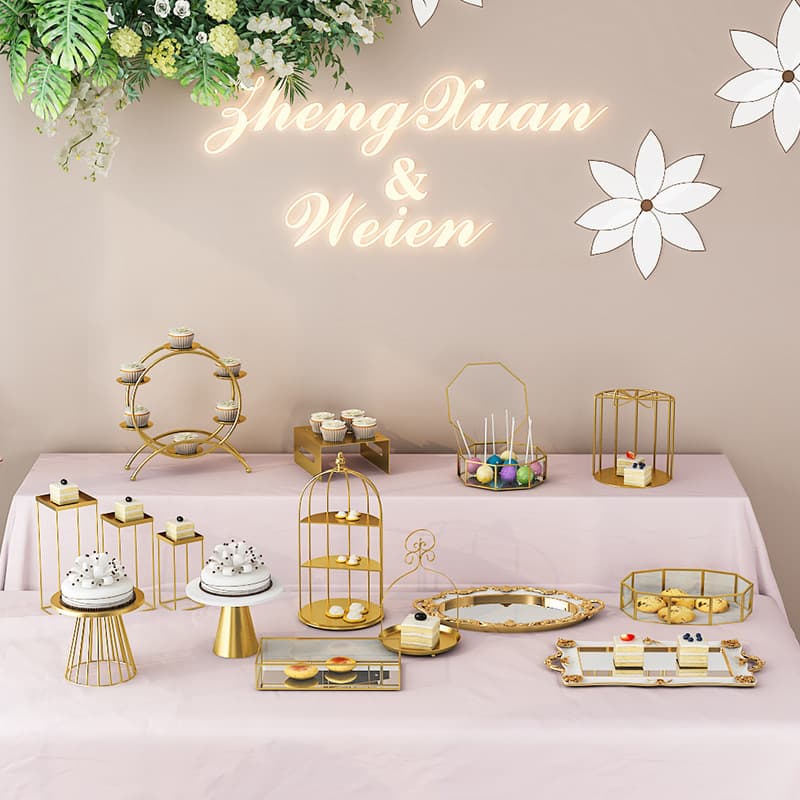 Decorative Dessert Table Display Stand Ornament European Style Cold Buffet Tea Break Table Setting Cake Pastry Tray Afternoon Tea Pastry Stand
