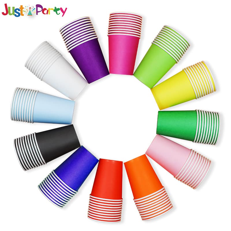 Ready Stock Wholesale Disposable Colored DIY Handmade Paper Cups, Thickened Hot Drink Coffee Cups with Printable Logo for Milk Tea
