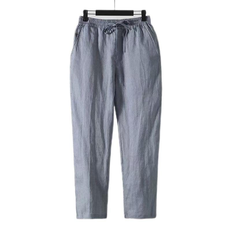 Summer Linen Pants Loose Cotton Linen Men's Casual Pants Solid Straight Leg Linen Trousers Factory Wholesale