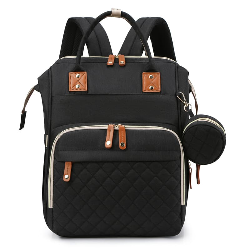 Cross-Border Multifunctional Mummy Bag Portable Foldable Large Capacity Baby Bed Bag Mom Storage Backpack Maternity Bag