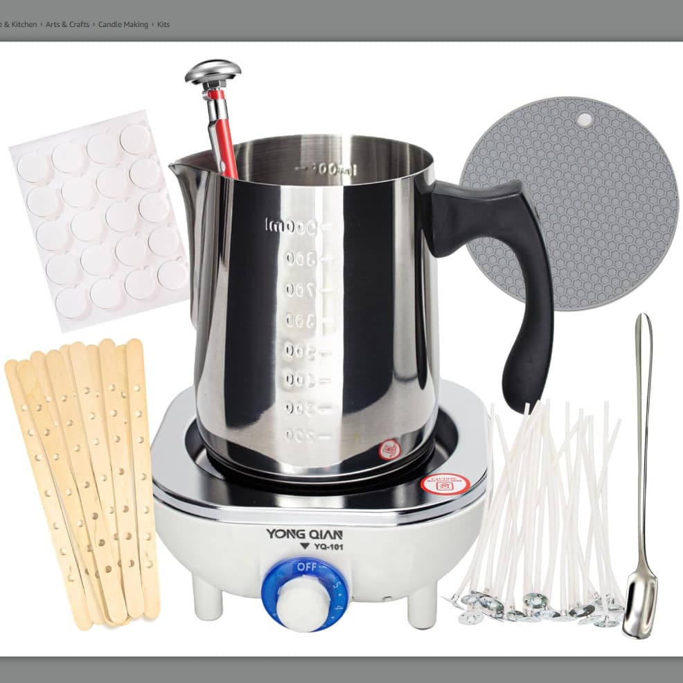 DIY Candle Making Electronic Hot Plate for Candle Making, with 900ml Wax Melting Pot and Wick