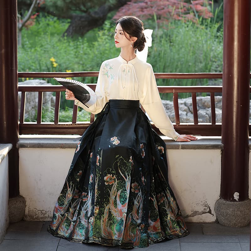 Qianjin Princess New Ming-style Hanfu Woven Gold Original National Style Horse-Face Skirt High-end Elegant 2025 Set