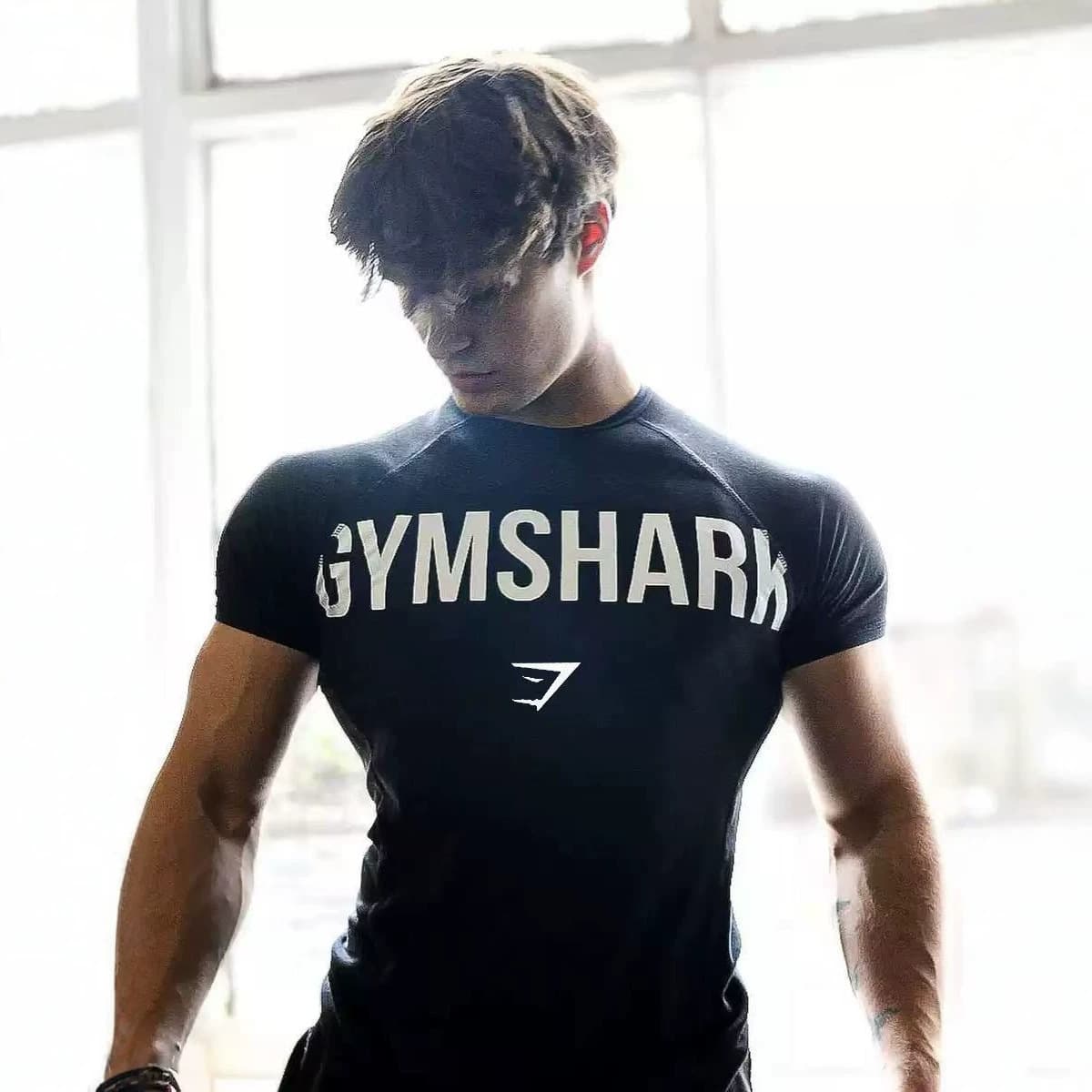 GYM Shark Short Sleeve New Summer Sports & Casual Running T-Shirt Top Stretchable Breathable Quick-Dry Compression Wear