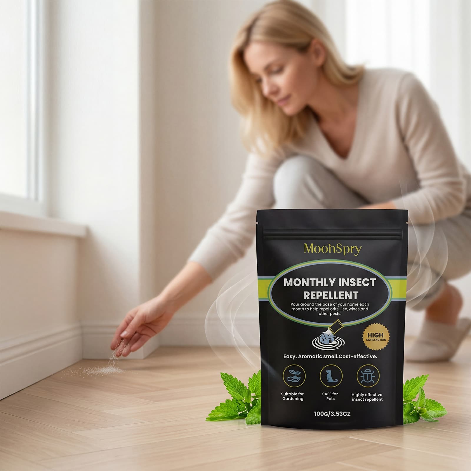 MOONSPRY Insect Repellent Powder, Household Odorless Insect Repellent Powder, Gentle Pest Control for Home, Garden, and Warehouse