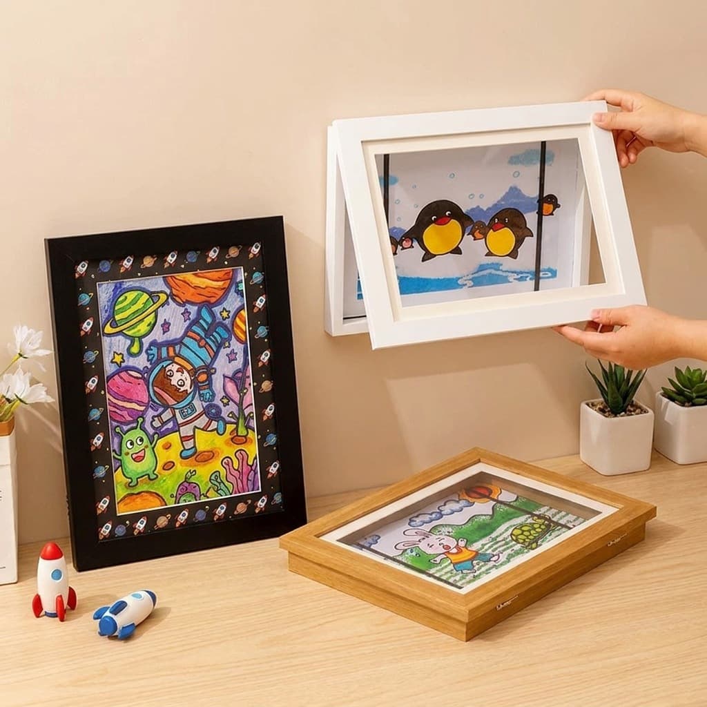 Flip Frame Simple Kids Art Frames Children's Art Oil Painting Storage Picture Frame Wholesale