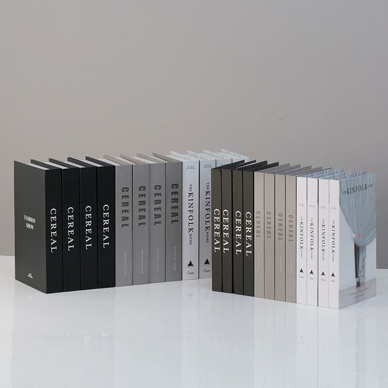 Nordic Simple Light Luxury Black and White Grey Fake Book Decoration Model Room Living Room Bookcase Simulation Props Model Book