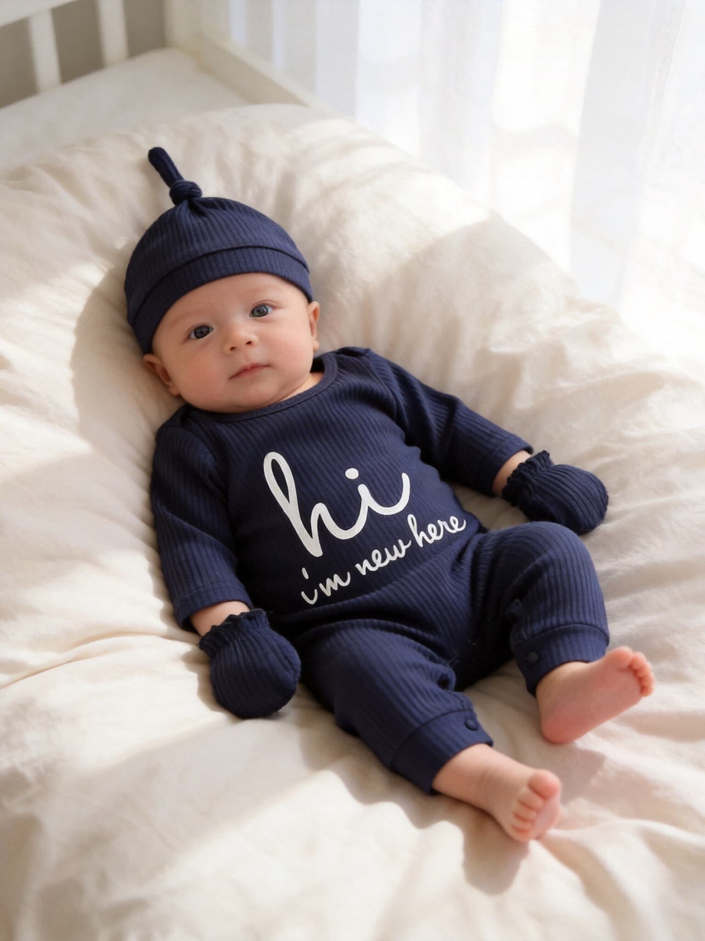 Cross-border Amazon Temu Baby Jumpsuit Hat Gloves Newborn Three-piece Romper Suit Full Moon Dress