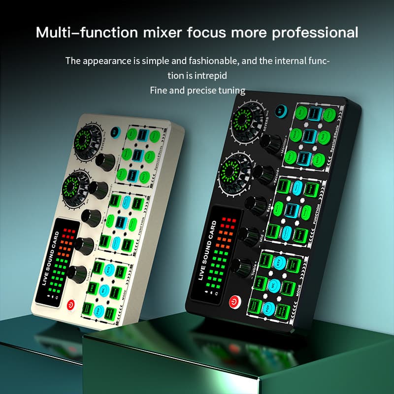 V99 Live Sound Card English Version, Cross-border Compatible with PC and Mobile Recording, Supports Dynamic Microphones