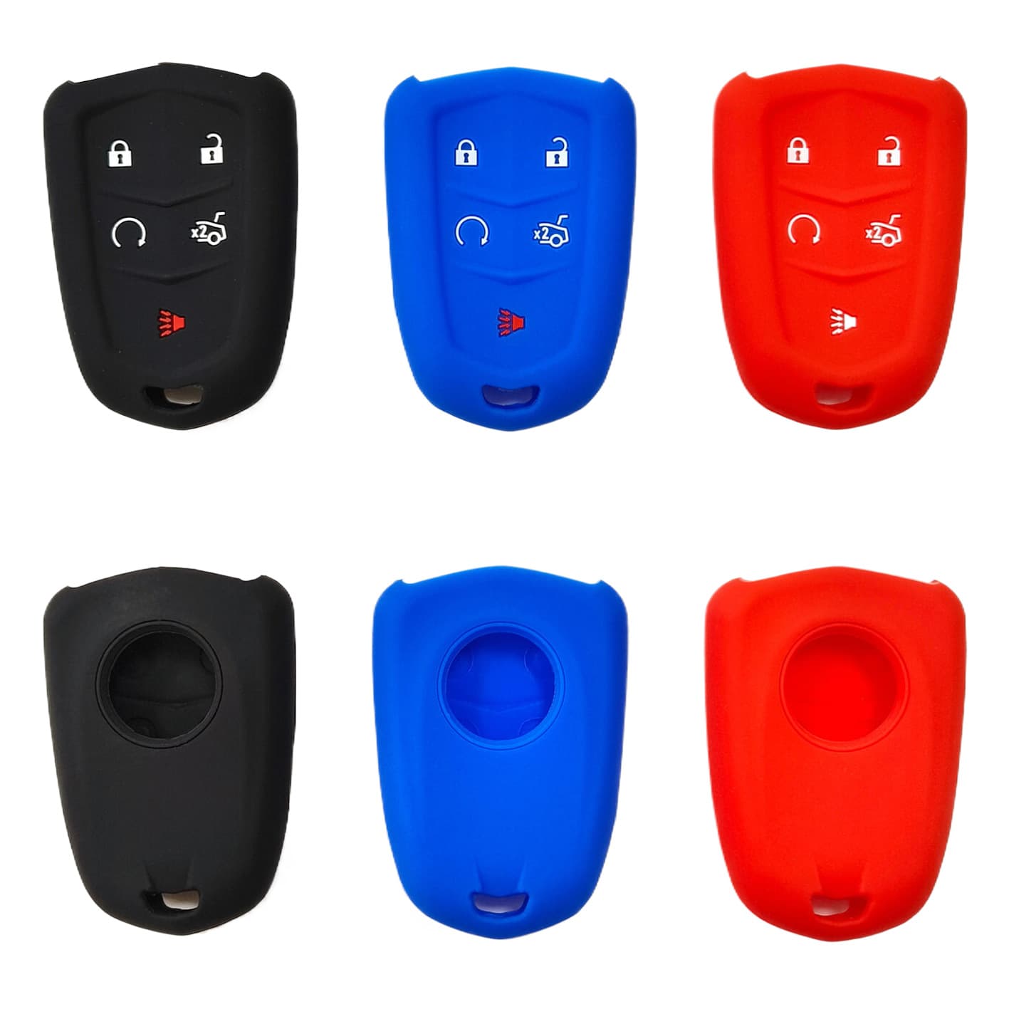 Silicone Key Case for Cadillac CT6 Remote 5-Button Hollow Design, Cadillac XTS CTS Key Cover