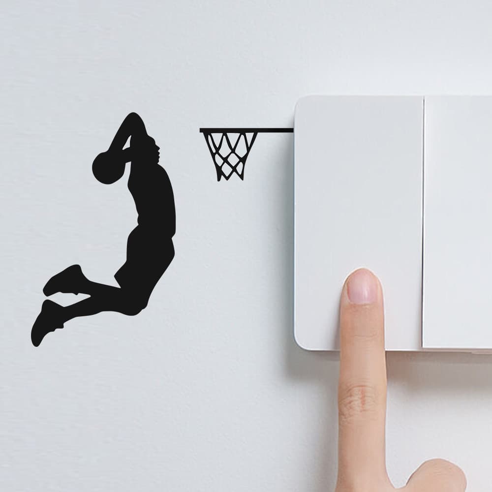 Amazon Basketball Switch Sticker Decoration Study Room Living Room Bedroom Character Shooting Glow-in-the-Dark Luminous Sticker Self-Adhesive