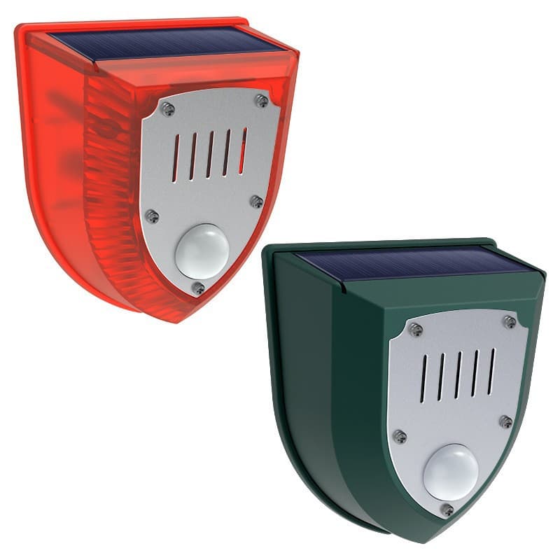 Solar Alarm Timer PIR Infrared Sensor Warning Light Solar Alert Anti-Theft Animal Repeller