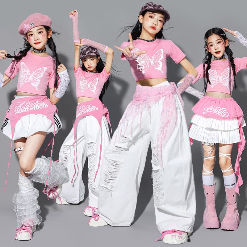 Girls jazz jazz dance costumes children's dopamine pink catwalk fashion children's street dance costumes girls' suits