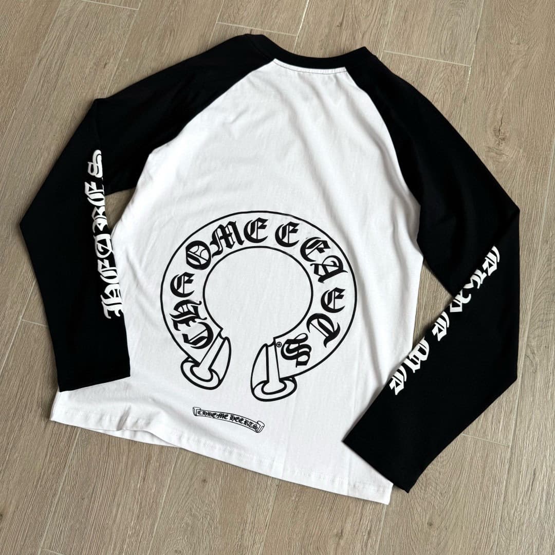 【Exclusive In-Stock High Version】Chrome Hearts Classic Revival Black & White Long Sleeve Letter Print Unisex