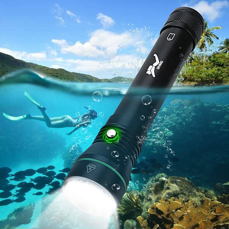 High-Power P50 Dive Flashlight 110m Depth Photography Fill Light High-Brightness Aluminum Alloy LED Rechargeable Dive Torch