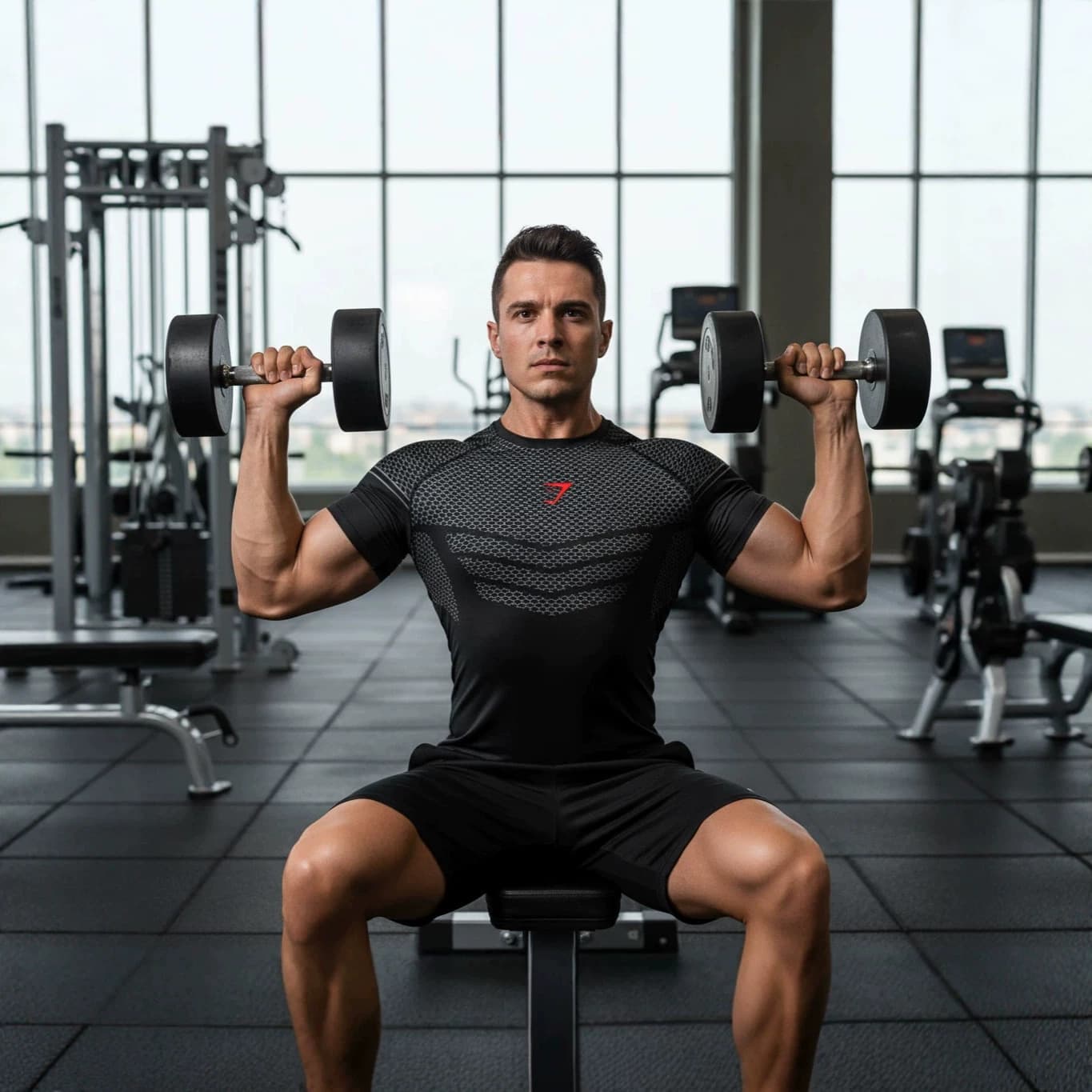 GYM Summer New Muscle Fitness Men's Sportswear Fashionable Tight Quick-Dry Crew Neck Short Sleeve T-Shirt Men's Clothing