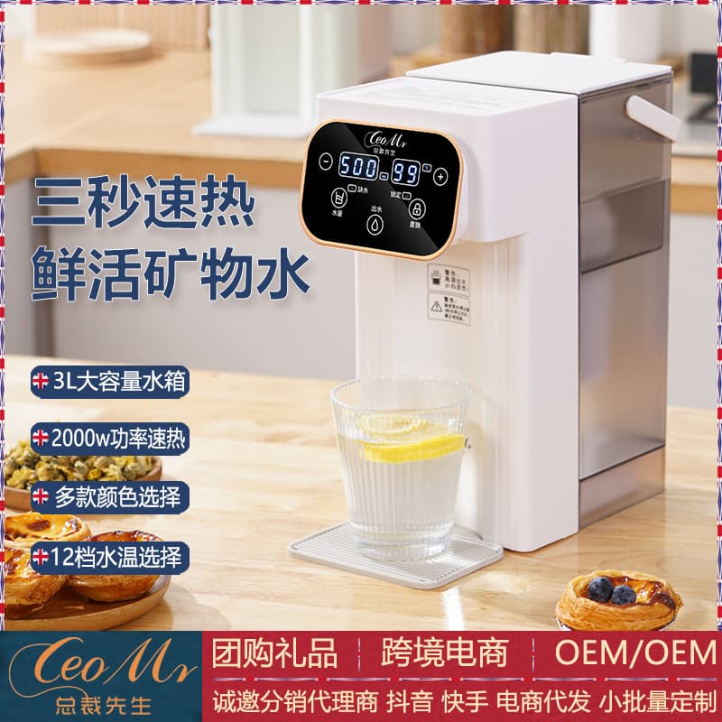 Cross-border Portable Instant Compact Rapid Boiling Kettle for Tea/Milk Preparation, Dual-Display Instant Water Dispenser